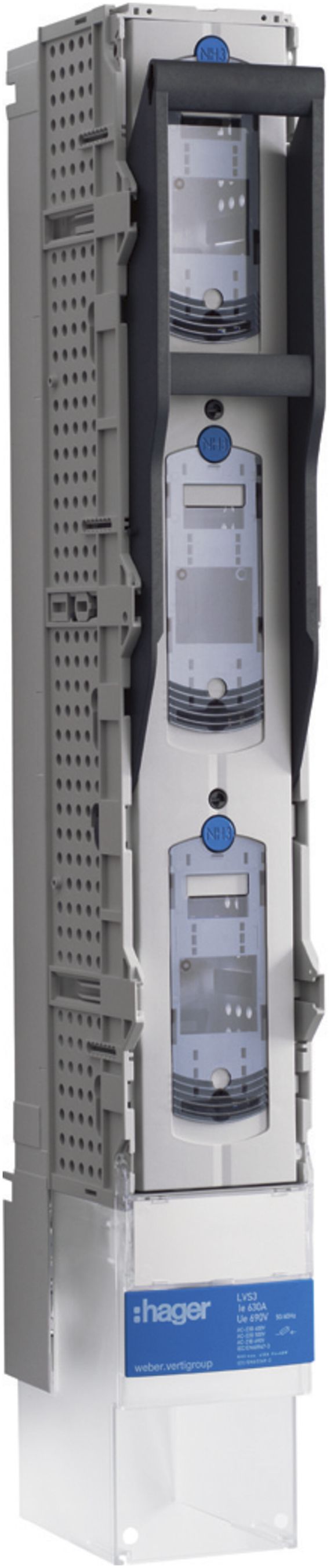Regolo HPC weber.vertigroup 3P DIN3 630A guida 185mm
