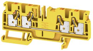 Durchgangs-Reihenklemme Weidmüller A4C PUSH IN 4mm² 4 Anschlüsse TS35 gelb