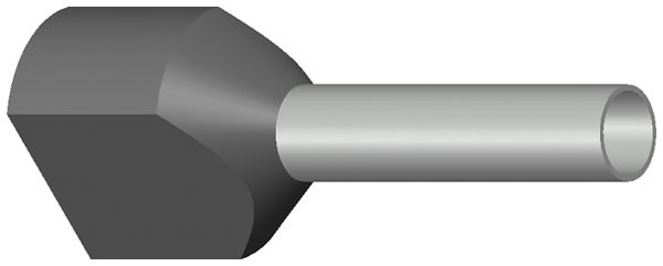 Capocorda doppio isolato 2× 2.5mm²/12mm grigio