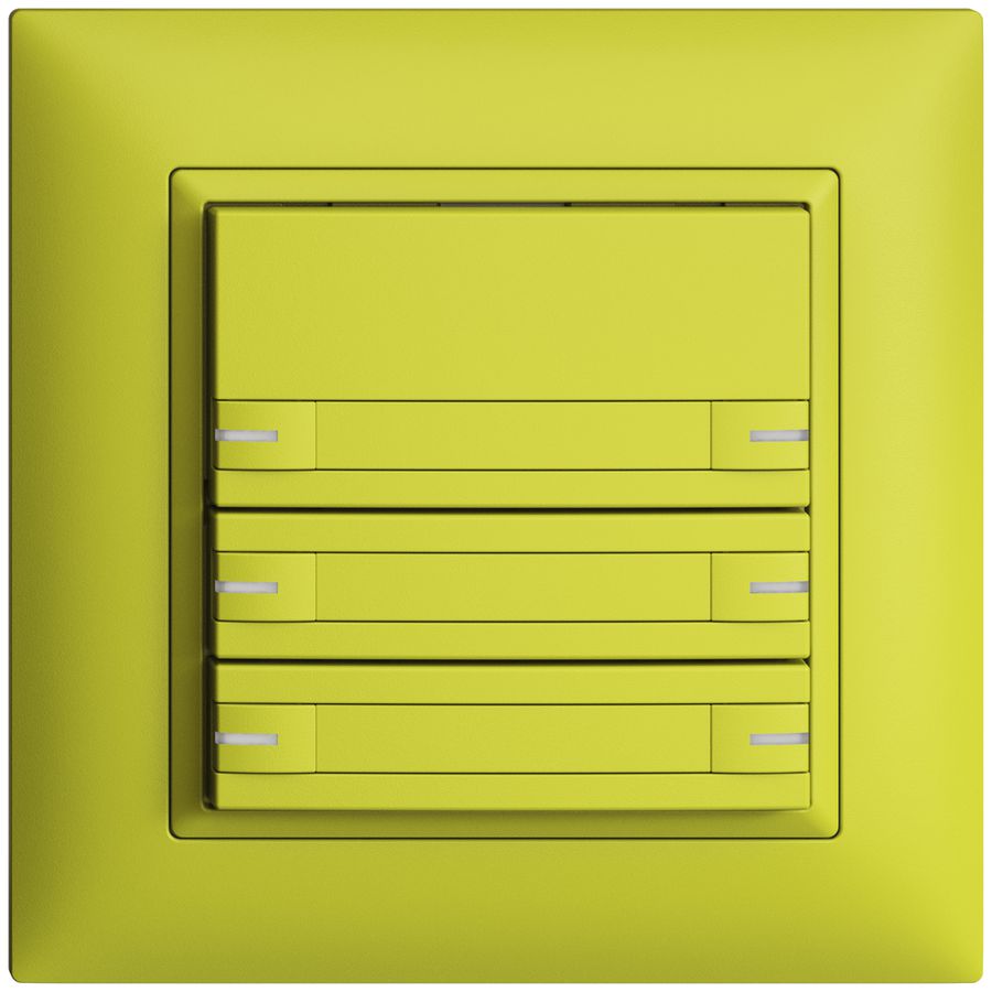Poussoir ENC KNX 6× EDIZIOdue lemon RGB avec LED avec insert papier