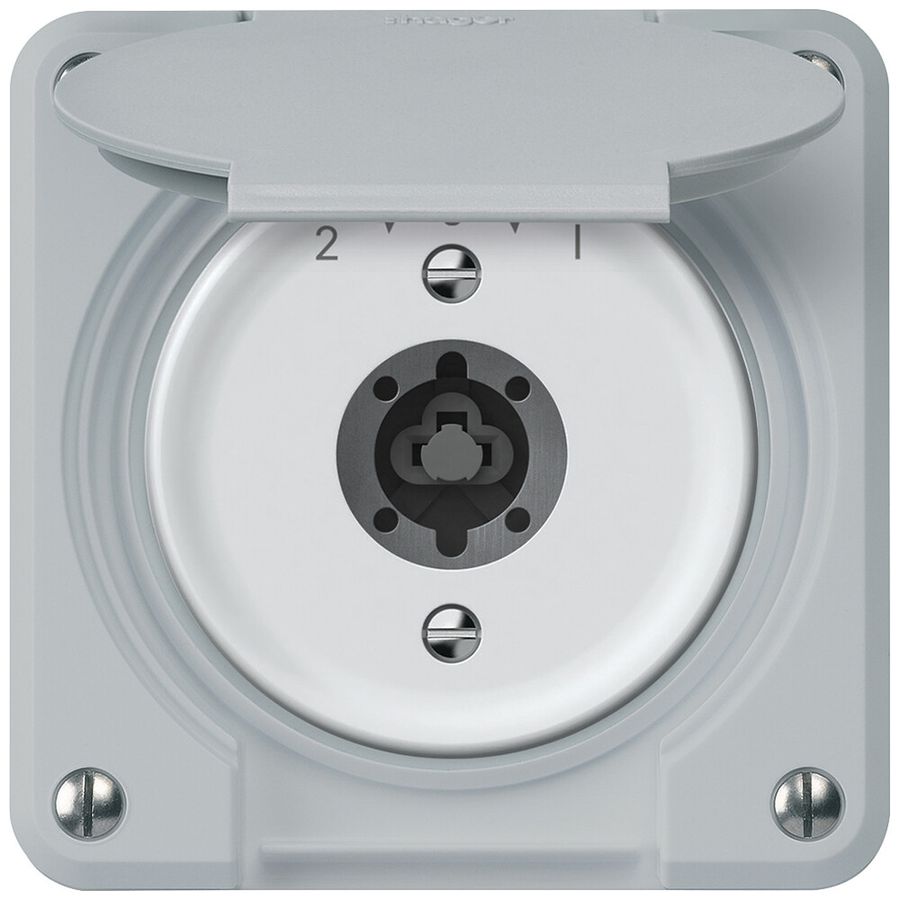 UP-Schlüsselschwenktaster robusto 1P 2NO 2CO 20A 250V 86×86mm grau