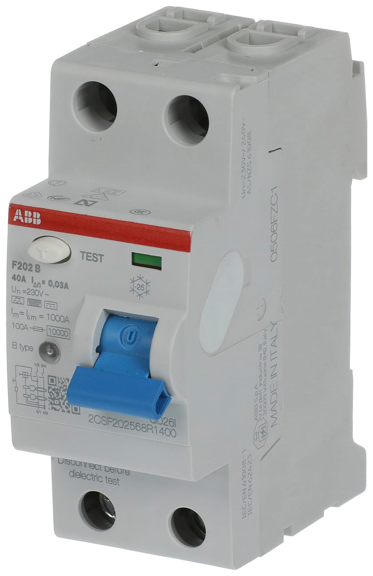 Fehlerstromschutzschalter proM compact 1PN Typ B, 40A 30mA 2TE kurzzeitverzögert