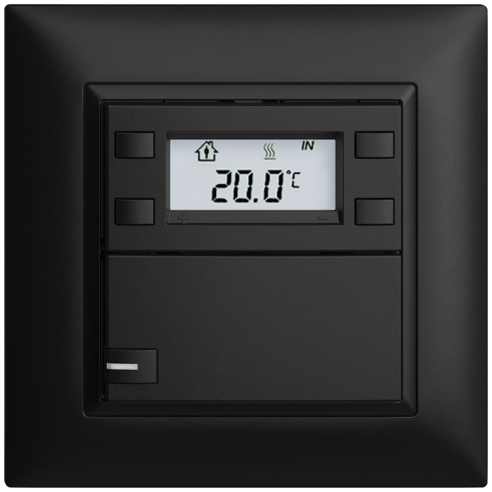 Poussoir RTH ENC KNX 1× EDIZIOdue FMI noir, avec LED RGB
