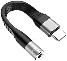 Adapterkabel ROLINE USB-C → 3.5mm Klinke stereo 3-polig schwarz 0.1m