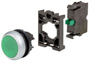 Poussoir Eaton RMQ-Titan M22-D-G-K10 1NO vert sans marquage