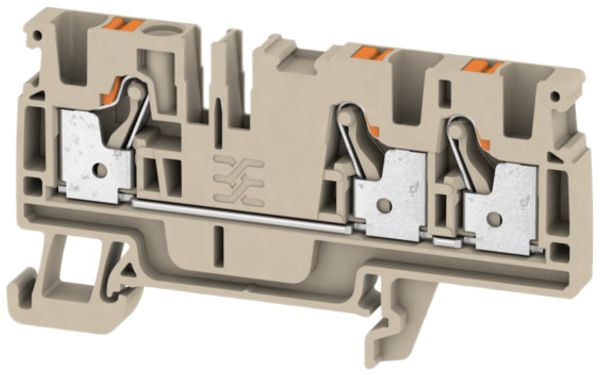 Borne de passage Weidmüller A3C PUSH IN 4mm² 3 connex.TS35 beige