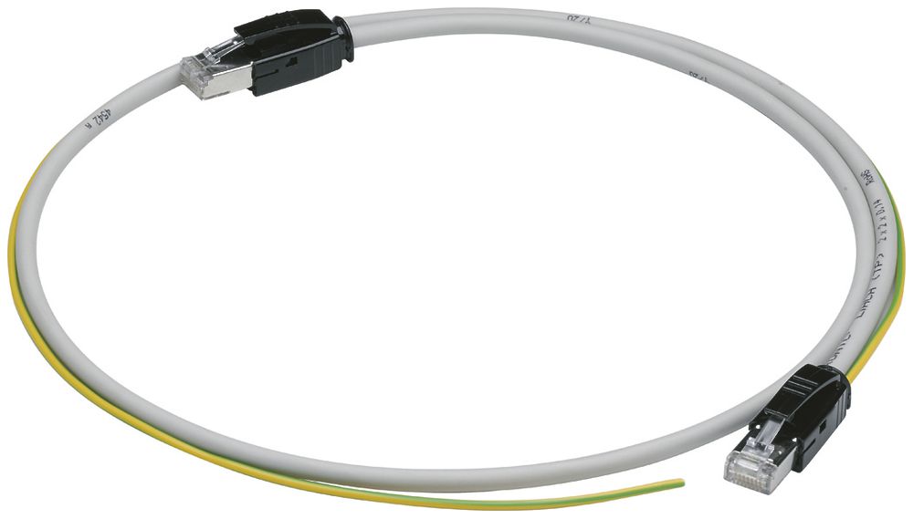 Modbus-Leitung Hager HTG472H 2m mit RJ45-RJ45 und Erdanschlusskabel