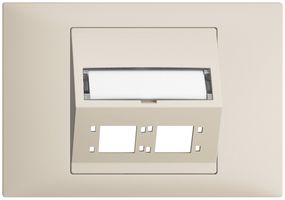 EB-Montageset EDIZIOdue BKE Schrägauslass 2×R&M Kat.6A/LC spezial, crema