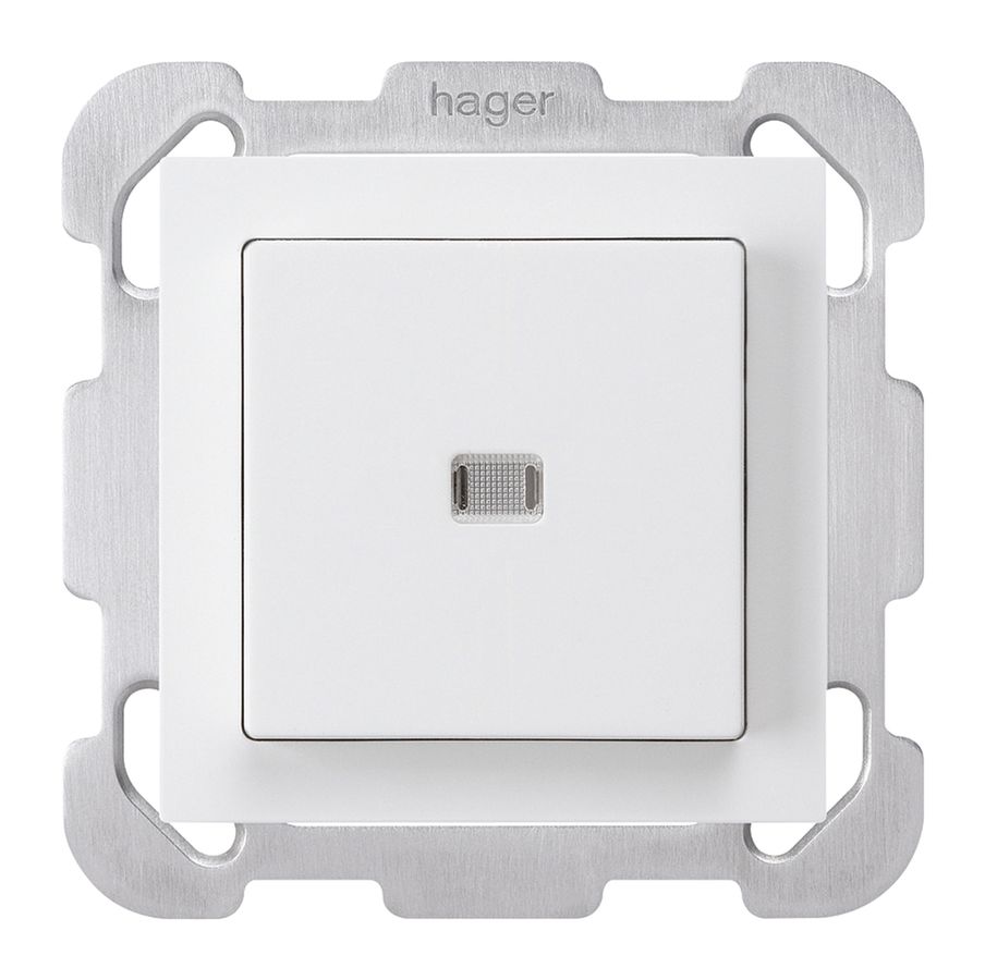 UP-Leuchtdruckschalter kallysto 6/1L weiss mit Befestigungsplatte