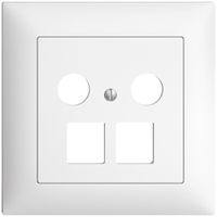 UP-Abdeckset EDIZIOdue FMI, f.Multimediadose 5…2000MHz, f.2×RJ45 Keystone weiss