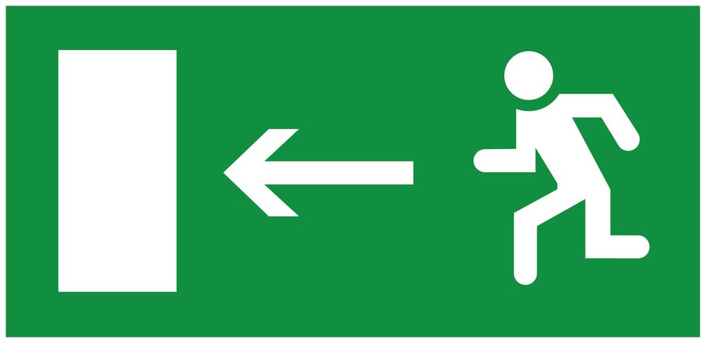 Pictogramme Legrand voie de fuite gauche