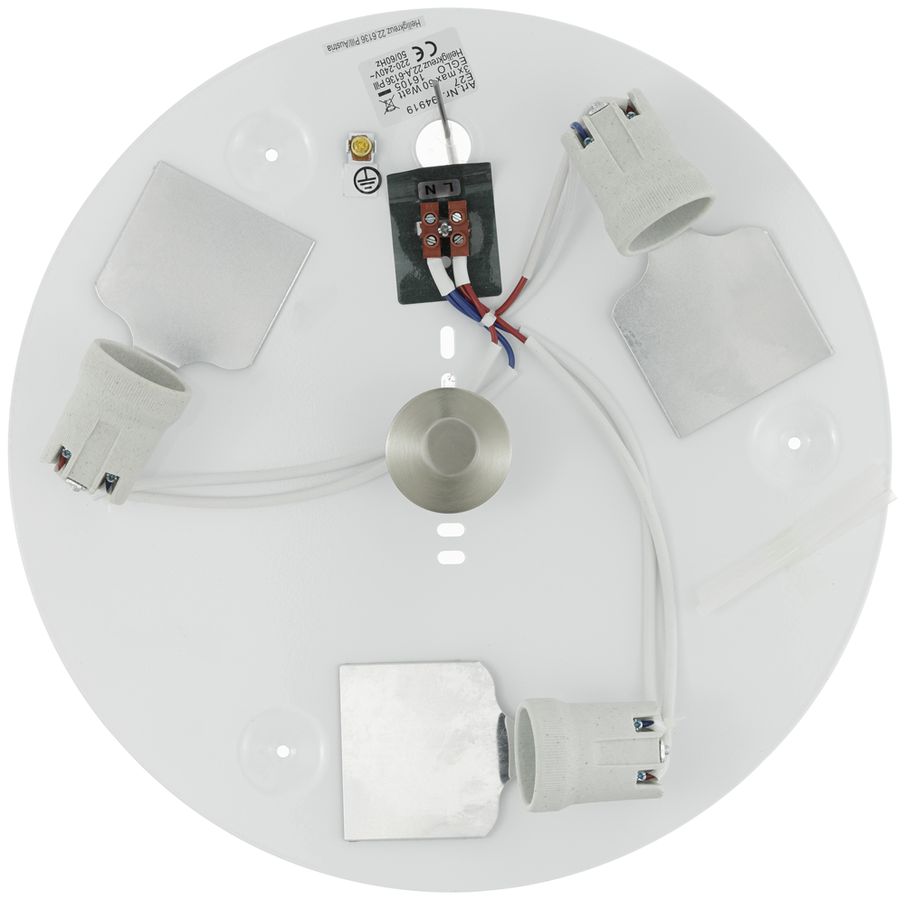 Deckenleuchte Eglo PASTERI PRO 3×E27, 3×60W, Ø330mm, Nickel, ohne Schirm