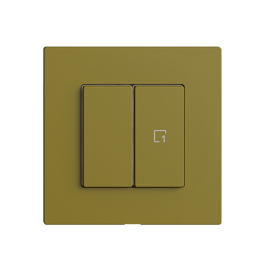 Interruttore 1K/2T scena Edue Wiser olive