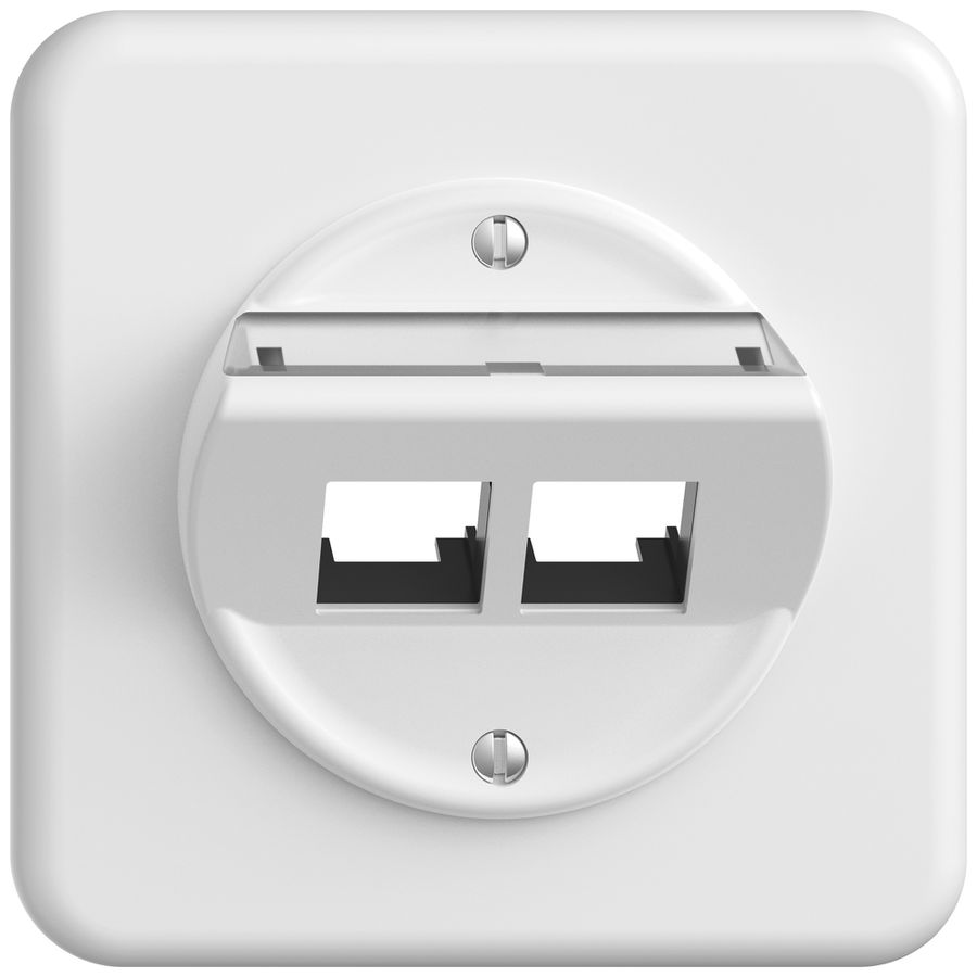 UP-Montageset STANDARDdue EASYNET S-One SNAPFIX® schräg für 2×RJ45 ws