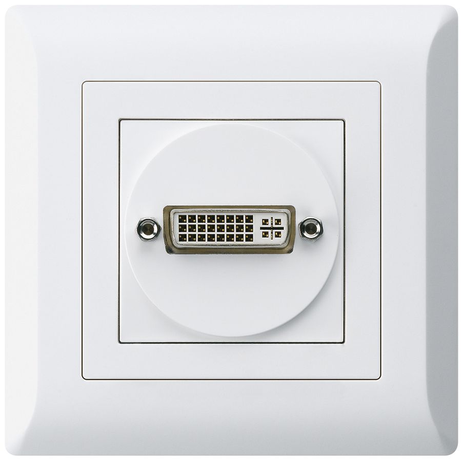 UP-Anschlussdose kallysto.line DVI-D mit Schraubanschluss weiss