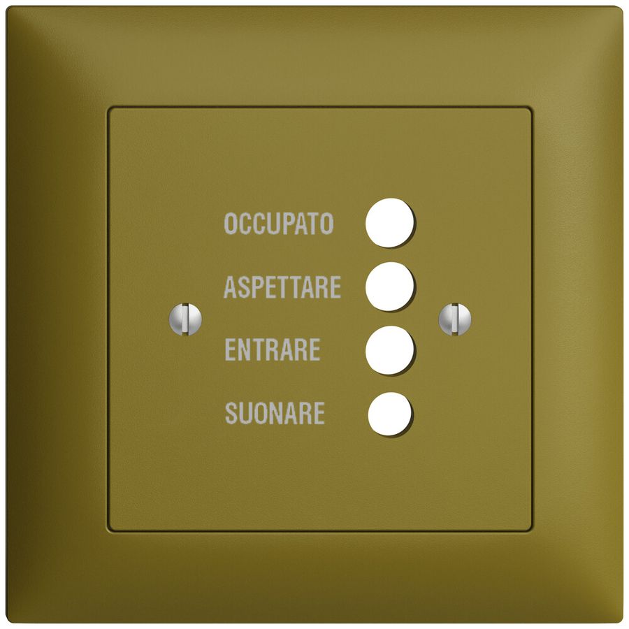 Kit frontal ENC EDIZIOdue olive 88×88 pour station de porte 1334.I