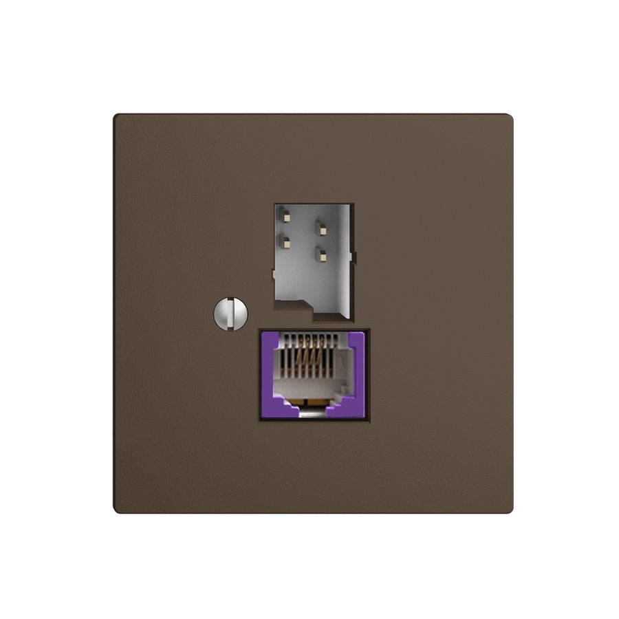 Dose T+T 6P/1×RJ45 DSL-Breitband EDIZIOdue coffee