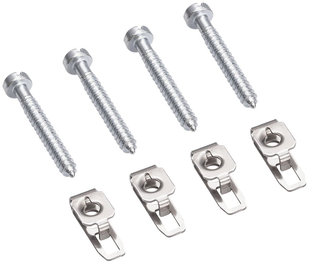 Tragschienenbefestigung Hager univers, Satz mit 4 Schrauben und Gegenmutter