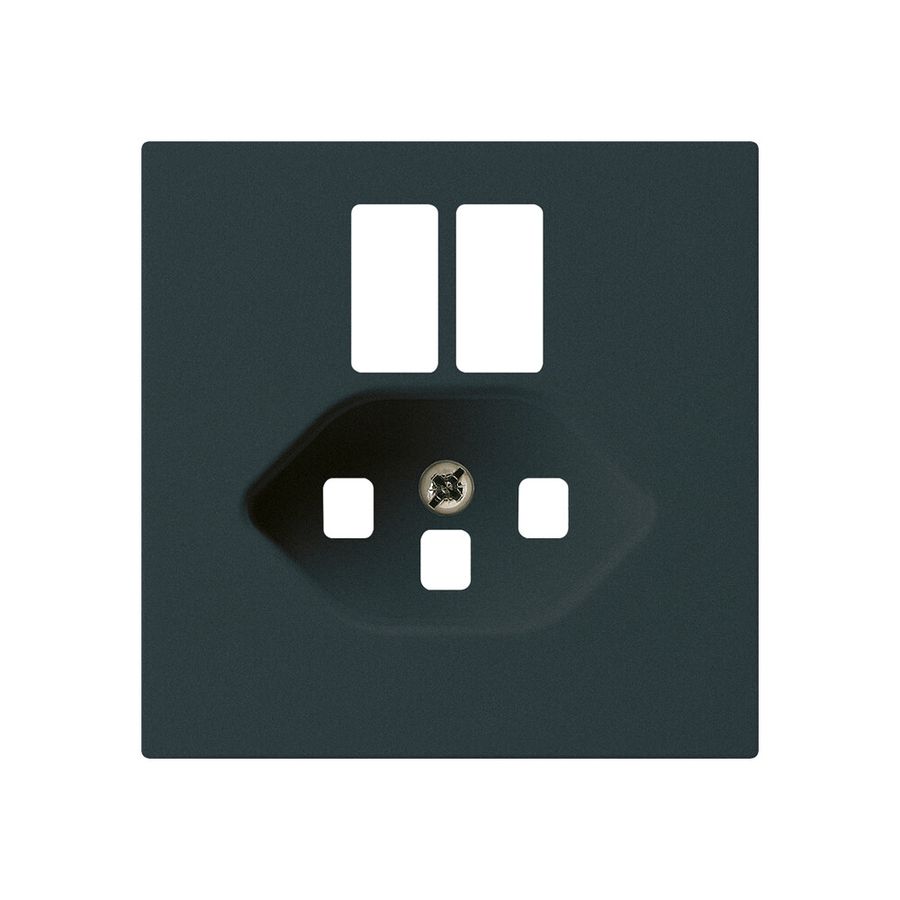 Placca frontale kallysto per presa 2×USB & T23 nero