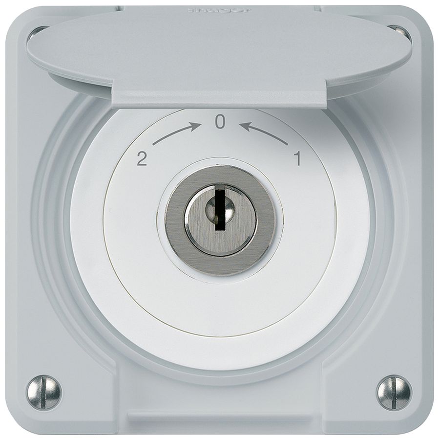 Contact pivotant à clé ENC robusto IP55 gris avec clapet inverseur