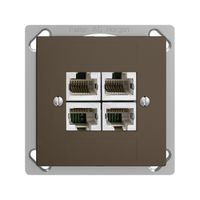 Presa INS 4×RJ45/s 4P sep.EDIZIOdue coffee ITplus