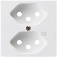 Frontplatte zu Steckdose Hager kallysto 2×T13 beleuchtet H ultraweiss