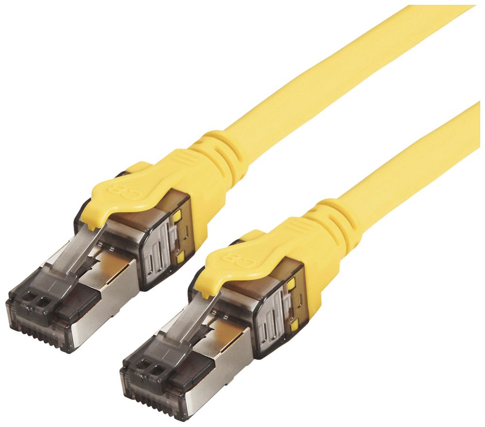 Câble patch RJ45 ROLINE Stranded cat.8.1 S/FTP AWG24 LSZH jaune 1m