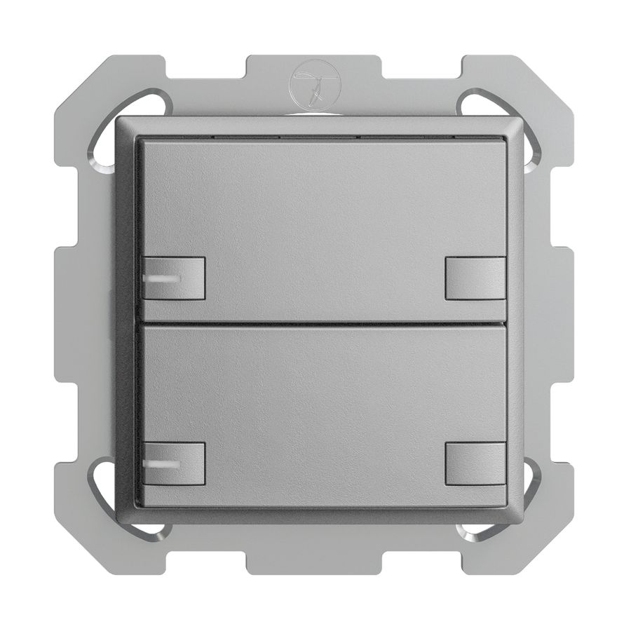 UP-KNX-Taster RGB EDUE, 250mW, m.RGB-LED, 2×Taste, 2×Tastenb., si