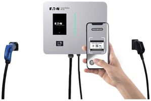 Station de charge Eaton GM DC 22 V2G 1×T2CCS 1×CEE 5m 32A 22kW LCD RFID 4G