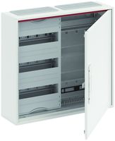 AP-Kleinverteiler ABB CA 23VM, 2-Feld 3-reihig 36TE + Media, Tür
