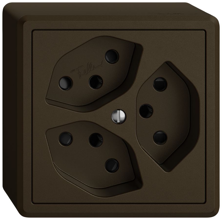 AP-Steckdose EDIZIO.liv SNAPFIX® 3×T13 mit Shutter br