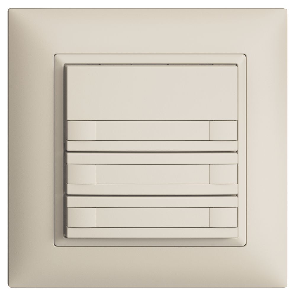 Poussoir KNX RGB ENC EDUE FMI, 250mW, s.LED, papier, 3×poussoir, C.2×T., crema