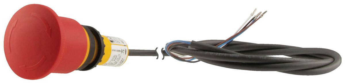 Interru.arrêt d'urgence AP Eaton C22-PVT45P débloc.à rota.2NC Ø22.5mm IP67/IP69K