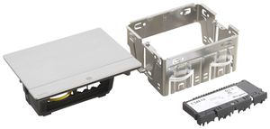 Tischsteckdose POP-UP für 4 Module Mosaic inox