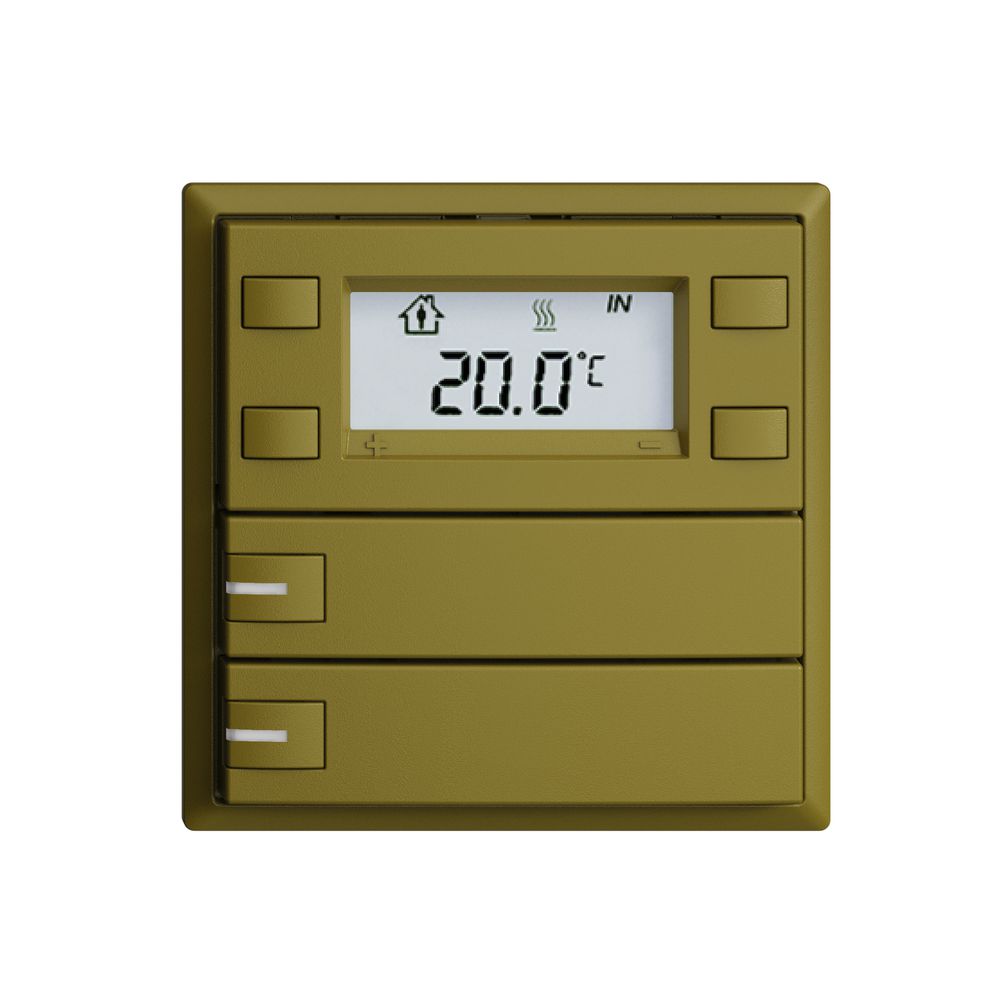 Poussoir RTH ENC KNX 2× EDIZIOdue F olive, avec LED RGB