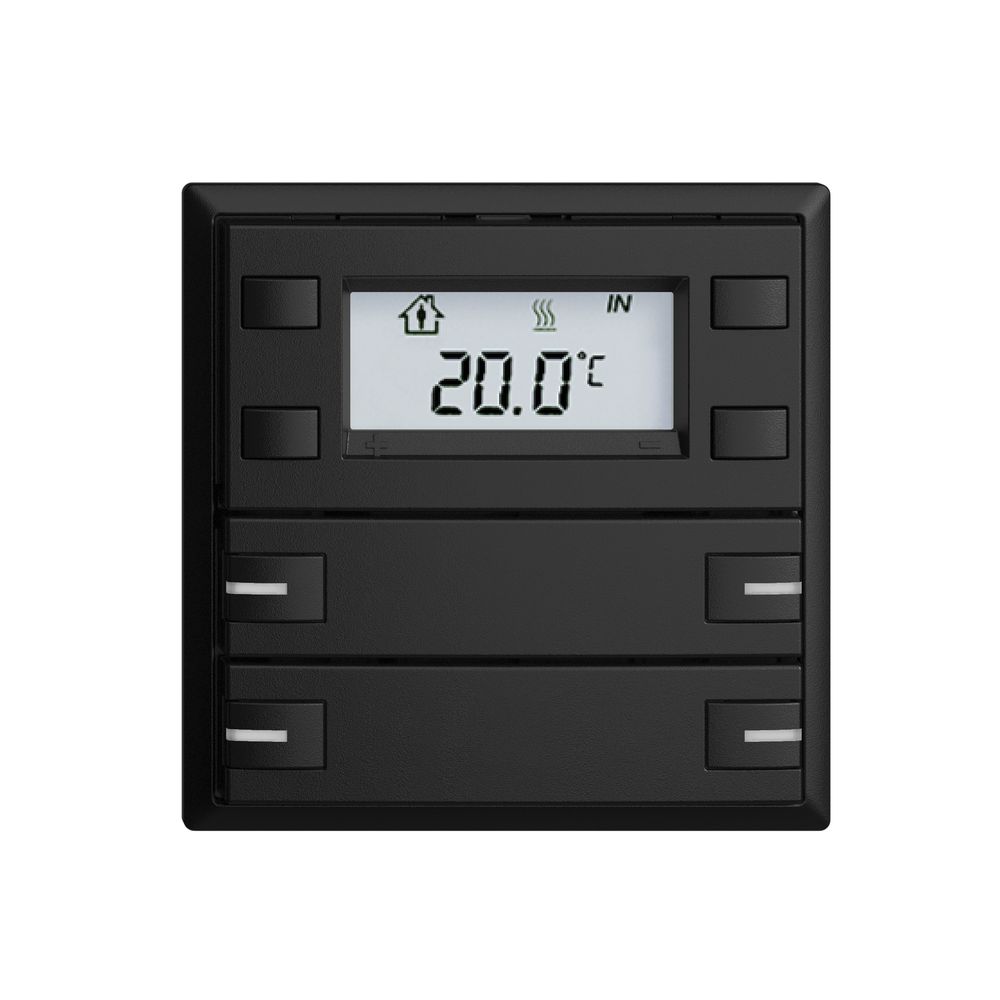 Poussoir RTH ENC KNX 4× EDIZIOdue F noir, avec LED RGB