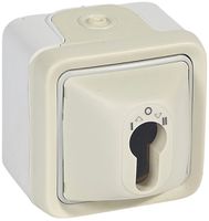 AP-Drehschalter PLEXO 1-0-2 mit Sicherheitsschloss weiss