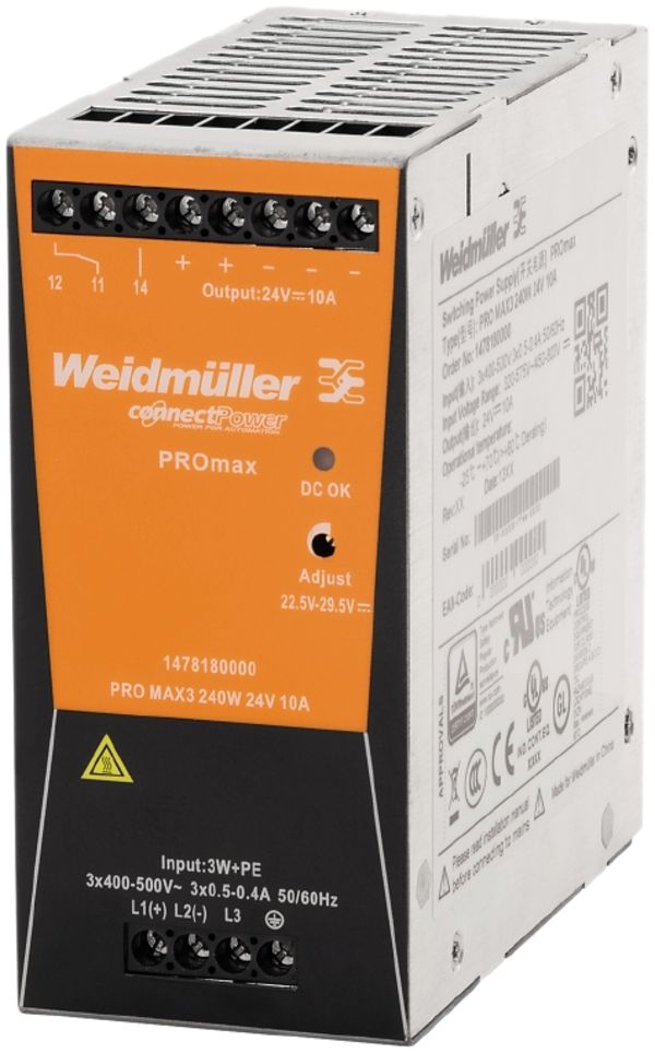 Schaltnetzgerät Weidmüller Connect Power PRO MAX3 240W 24V 10A