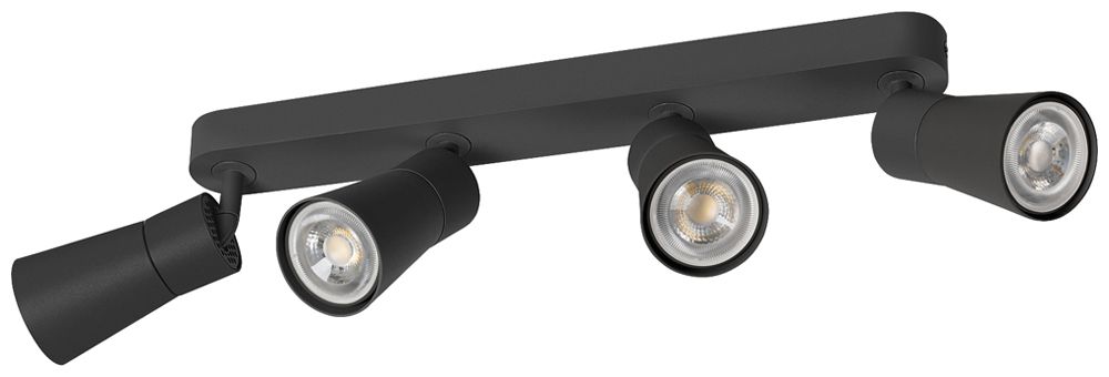 Spot SLV PURI 2.0 Cone CW GU10 4×6W REG 365×42×138mm nero