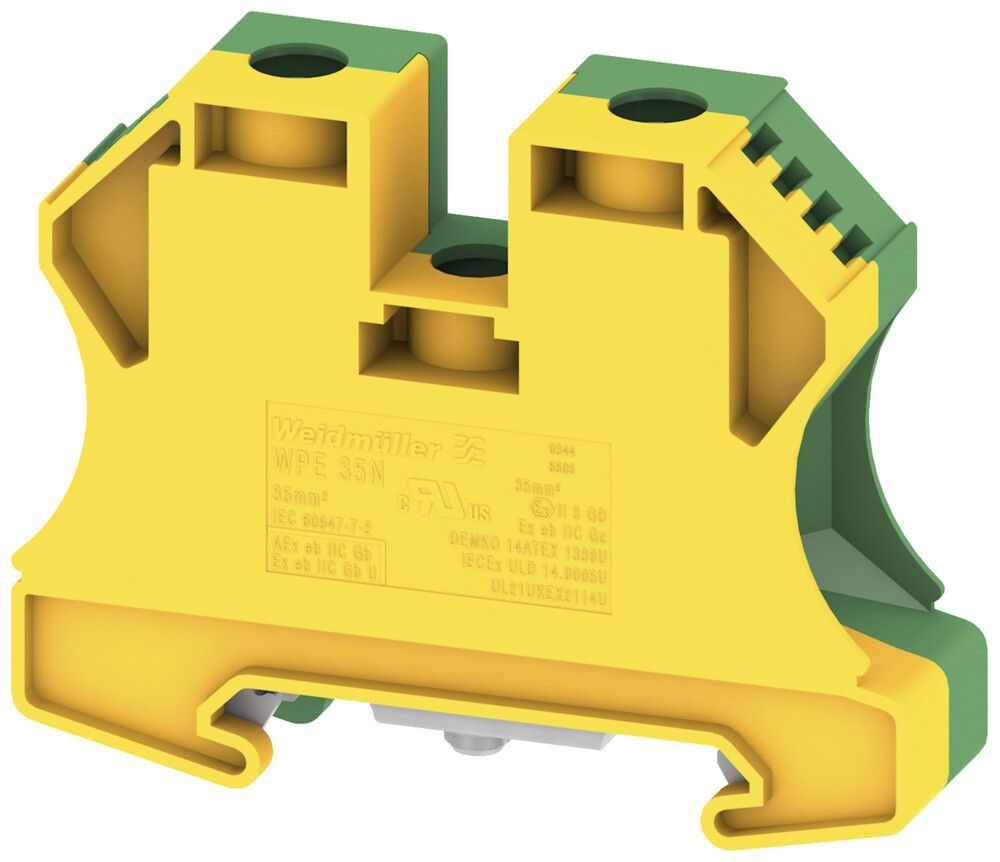 Morsetto di terra componibile 2.5…16mm² TH35/G32 verde-giallo
