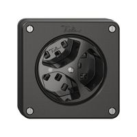 NUPU-Steckdose NEVO, 3×T23, m.LED, schwarz