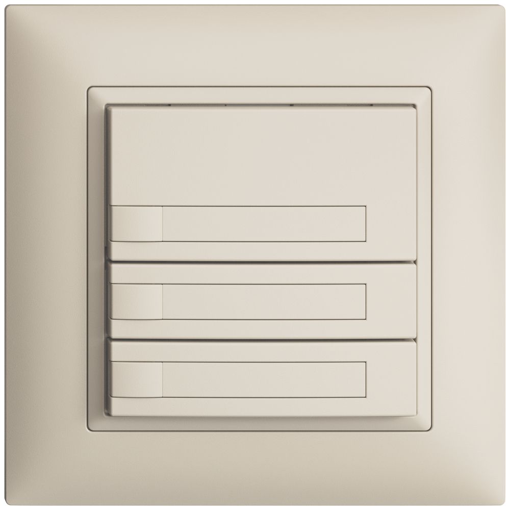 Poussoir ENC KNX 3× EDIZIOdue crema RGB sans LED avec insert papier