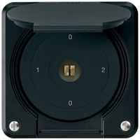 UP-Steckschlüsselschalter robusto IP55 mit Klappdeckel S2/1P schwarz Kombi 4kt