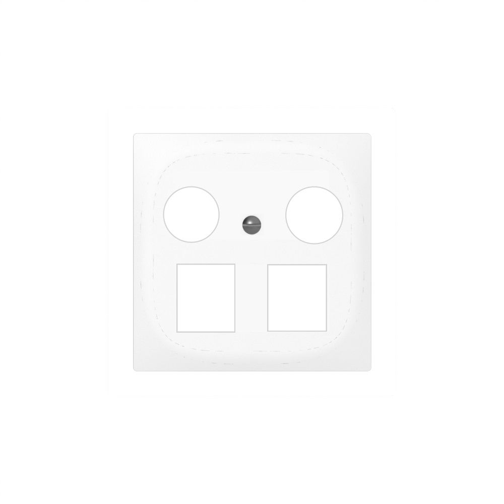 Frontset SIDUS Z/E weiss glänzend für R&M HWSforte 2×Koax, 2×RJ45