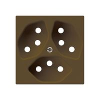 Frontplatte kallysto 3×T13 60×60mm br mit Kinderschutz für Steckdose