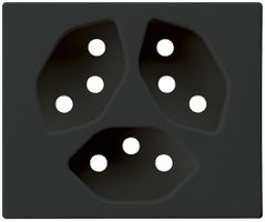Frontplatte zu FLF-Steckdose Hager 3×Typ 13 Z schwarz