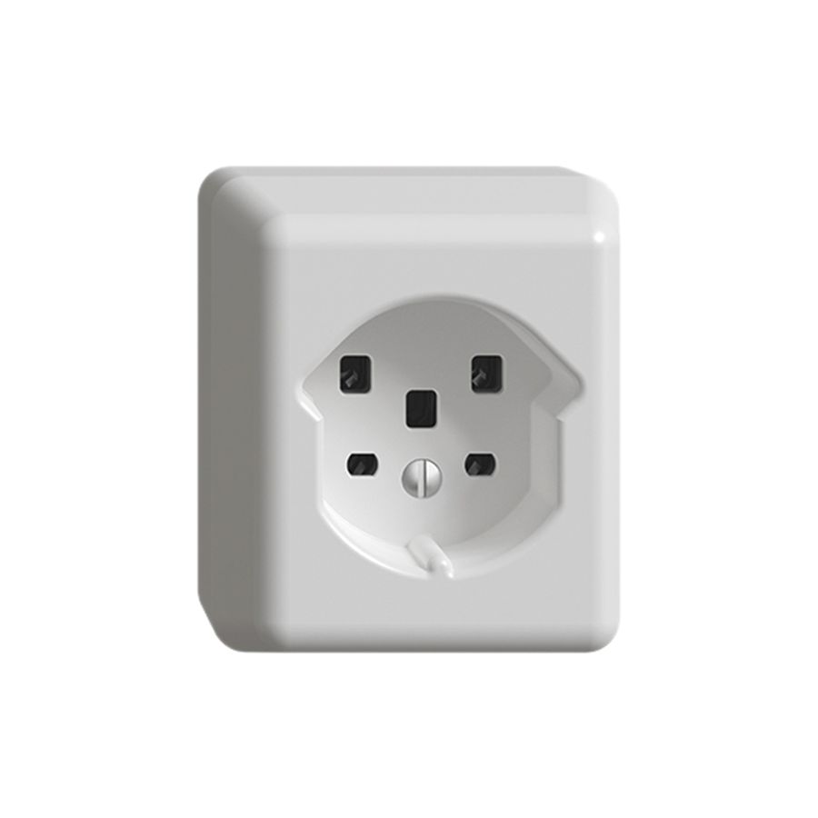 Prise AP FH T25 16A blanc, bornes à vis