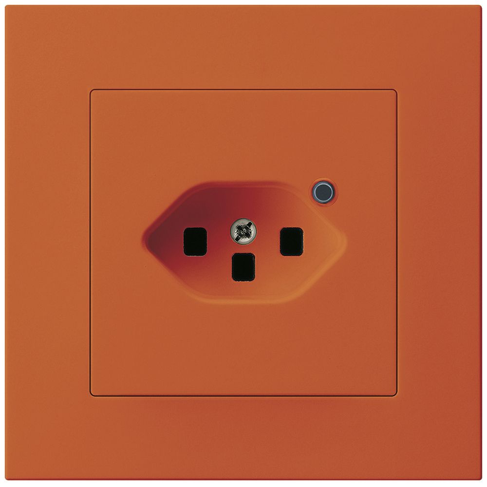 UP-Steckdose Hager KPR, 1×T23, beleuchtet, 16A 250V, orange