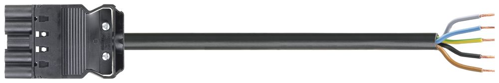 Anschlussleitung Wieland GST18i5 5×1.5mm² 400V 16A 1m schwarz Stecker, Cca
