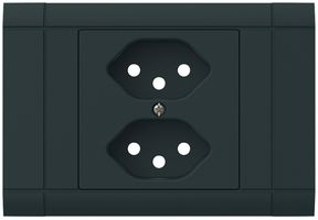 EB-Frontset kallysto für Einbausteckdose 2×Typ 13 Abdeckrahmen steckbar schwarz